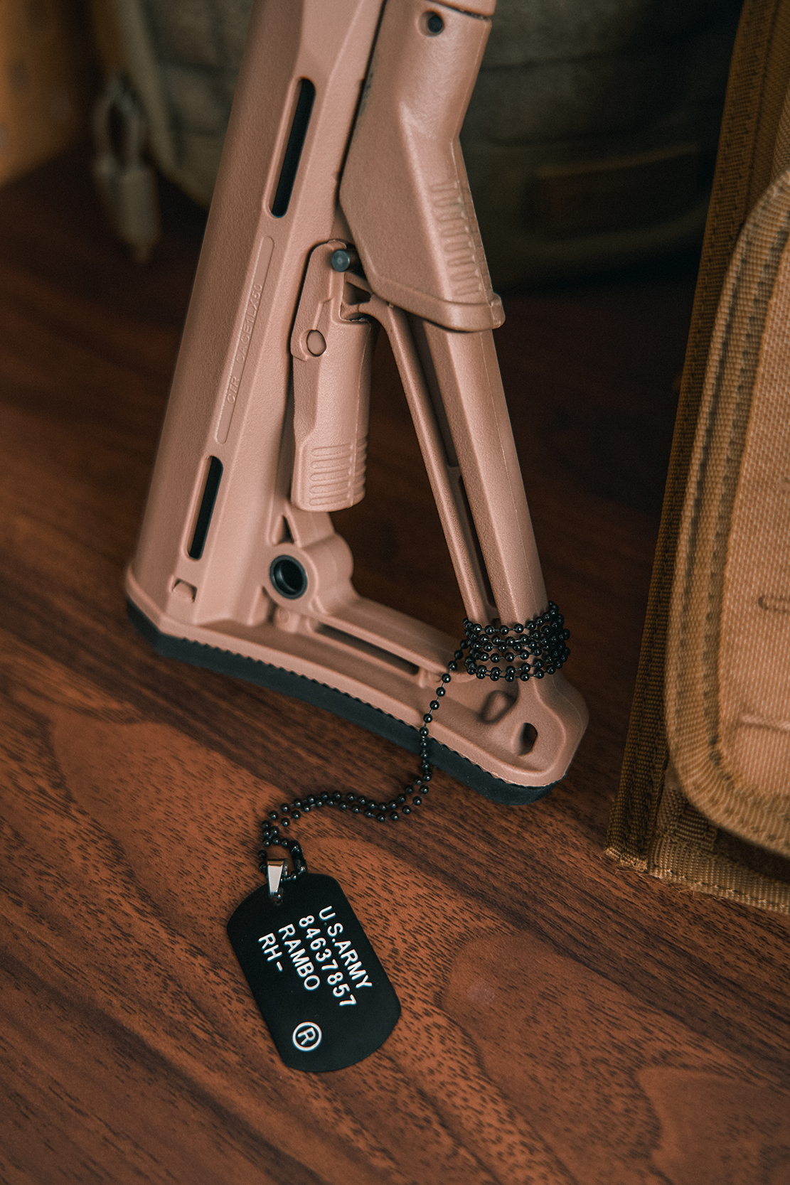 Umbrella of black handle gun stock design display